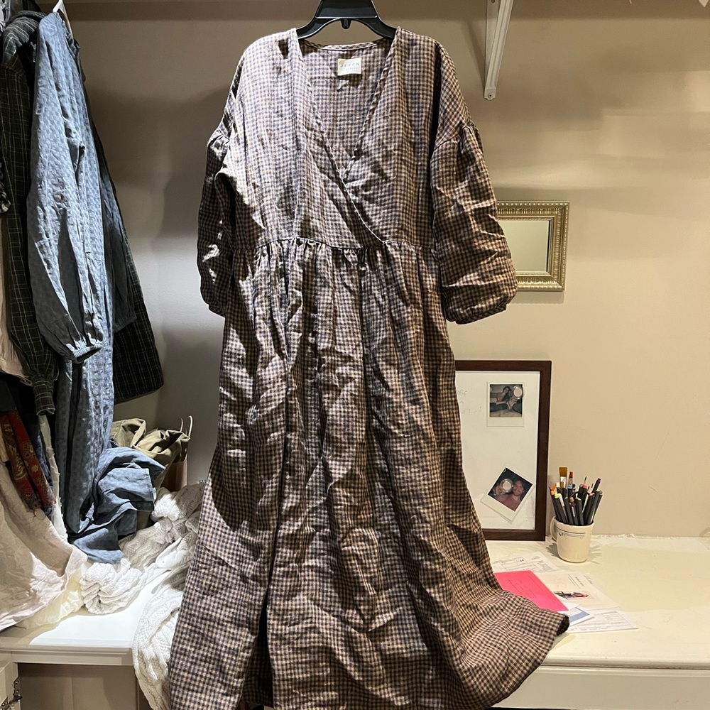 100% linen dress offon brand